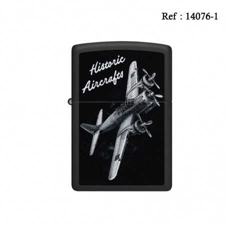 Briquet ZIPPO noir mat Historic Aircrafts