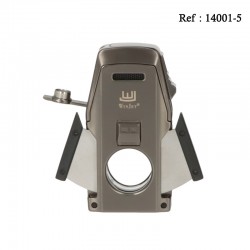 Winjet Lighter dual Jet Flame Gun metal, cigar cutter & cigar punch