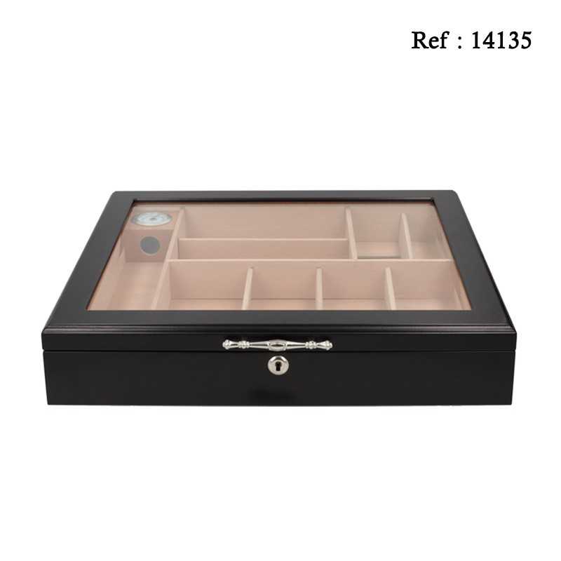 Humidor Black Matte 450 x 400 x 120 mm with window