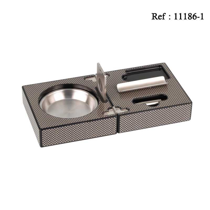 Carbone cigar set with ashtray, cigar cutter & punch