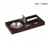 Set cigares Noyer avec cendrier, coupe-cigare & emporte-pièce