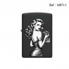 Zippo lighter black matt PinUp with pizza design