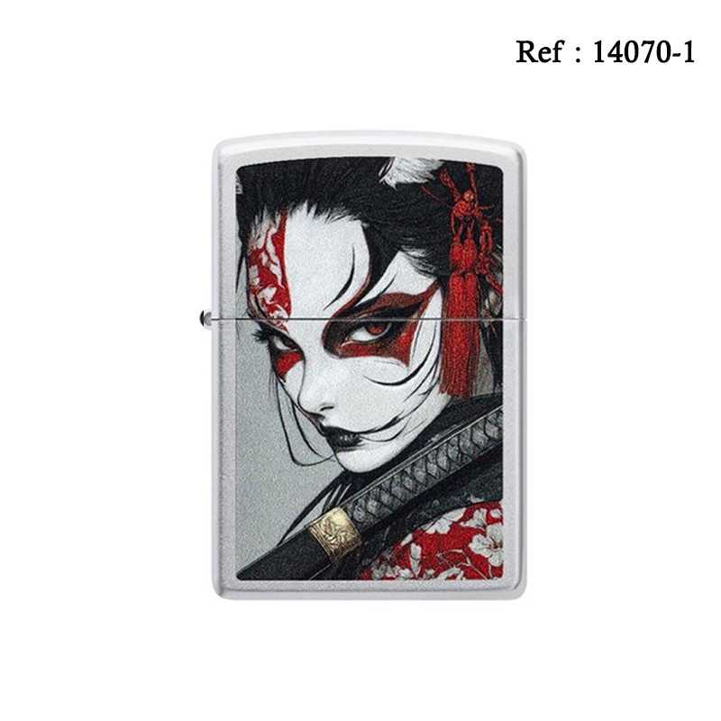 Zippo lighter chrom satin Samourai Woman