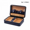 Travel Humidor Blue Cuba leather for 4 cigars
