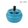 Cendrier poussoir Bleu Mat Ø 13 cm