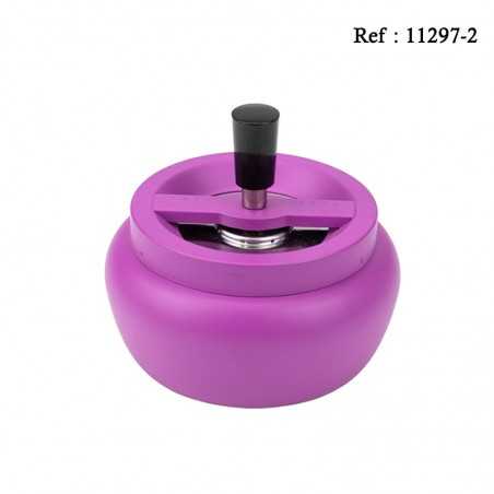 Cendrier poussoir Violet Mat Ø 13 cm