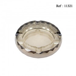 Cendrier à cigares en verre cristal rond fumé, Ø 19 cm, hauteur 4 cm
