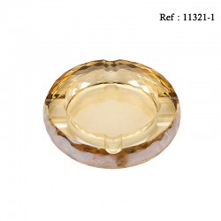 Cendrier à cigares en verre cristal rond ambré, Ø 19 cm, hauteur 4 cm
