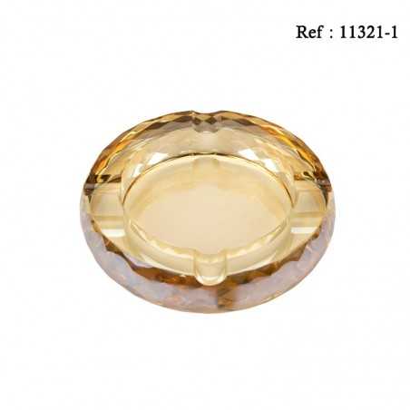 Cigar Ashtray crystal glass round amber Ø 19 cm height 4 cm