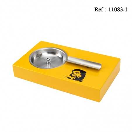 Squared cigar ashtray CHE yellow, 3.3 x 12 cm
