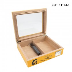 Humidor CHE yellow glossy for 40 cigars, 260 x 220 x 75
