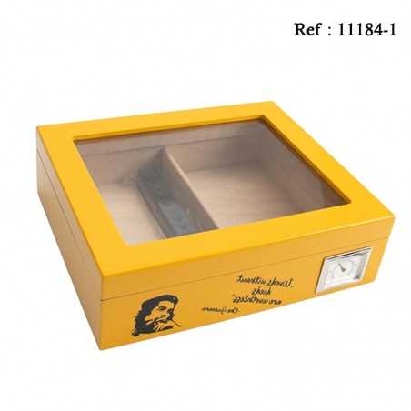 Humidor CHE yellow glossy for 40 cigars, 260 x 220 x 75