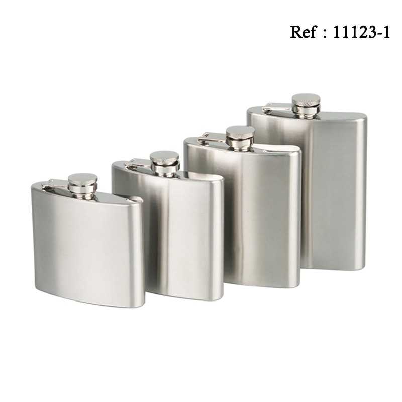 Flasque 150/180/200/240 ml Acier Satin, display de 8 assortis