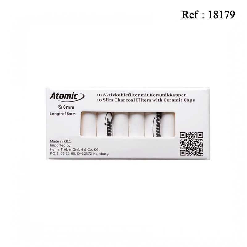 Activ Charcoal Filter Atomic 6 mm for cigarette display of 20 boxes