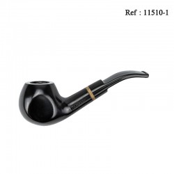 Pipe Jean Claude Noir Courbe Bruyère, en coffret et étui