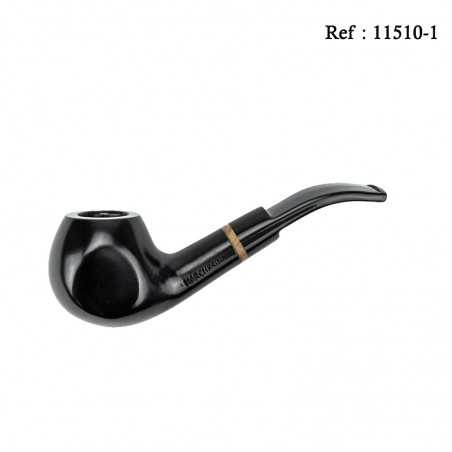 Pipe Jean Claude Noir Courbe Bruyère, en coffret et étui
