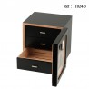 Cigar Humidor Black for 50 cgars, 3 drawers, 240 x 240 x 245 mm