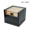 Cigar humidor with glass Carbon finish for 50 cigars, 265 x 264 x 235