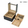 Cigar humidor with glass Carbon finish for 50 cigars, 265 x 264 x 235