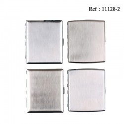 Metal cigarette case Chrome Brushed for 18 pcs assorted per 4 pcs