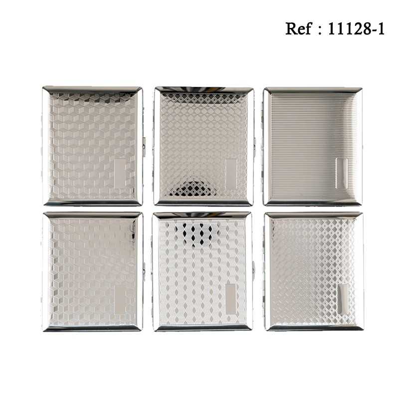 Metal cigarette case chrome for 18 pcs assorted per 12 pcs