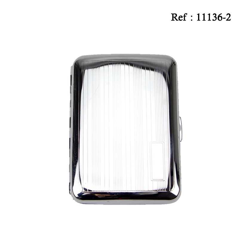 Cigarette case metal Stripes for 16 cigarettes