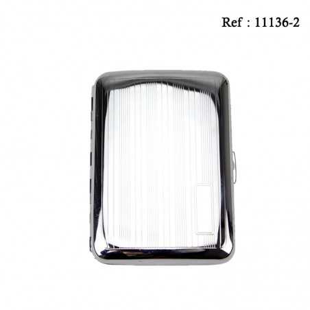 Cigarette case metal Stripes for 16 cigarettes