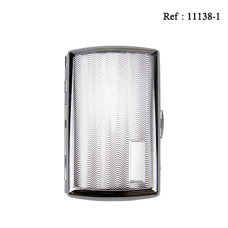 Etui 10 cigarettes JC Acier Satin Vagues