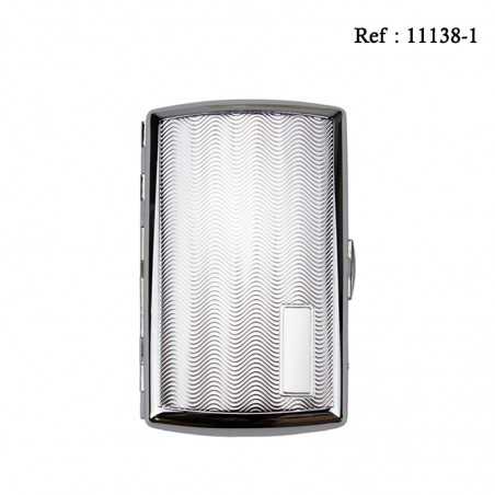 Cigarette case JC metal wave design for 10 cigarettes