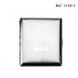Cigarette case met.nickel design brushed monoplate for 18 cigarettes