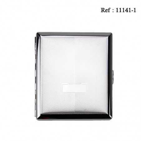Cigarette case met.nickel design brushed monoplate for 18 cigarettes