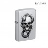 Briquet ZIPPO Acier satin décor Tête de Mort/Serpent