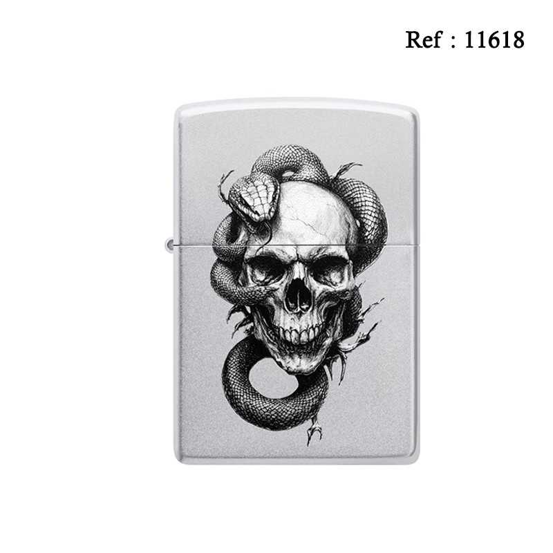 lighter ZIPPO Satin finish Skull and Snake