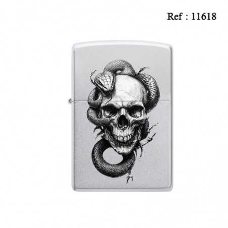 lighter ZIPPO Satin finish Skull and Snake