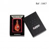 Briquet ZIPPO Rouge mat décor Guitare enflammée