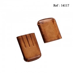 Etui cigare cuir coloris Cognac pour 4 pièces, Ø 2.8 cm