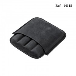 Cigarillos case 4 pcs leather Grey Ø 1.9 cm long 10 cm