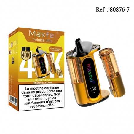 40K 2 en 1 Pineapple ice et Pineapple Peach 20mg/mL Maxfel Twinkle Ul