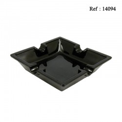 Cendrier à cigare en verre Noir pour 4 cigares, 160 x 160 x 40 mm