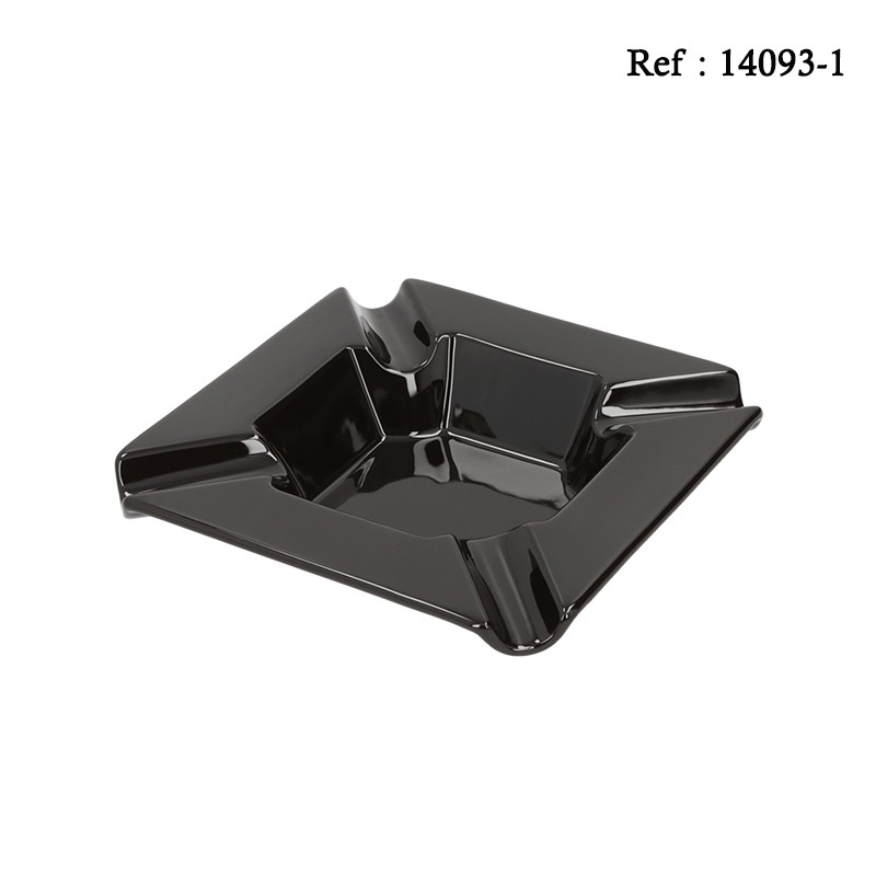 Cigar Ashtray ceramic Black for 4 cigars 220 x 220 x 53 mm