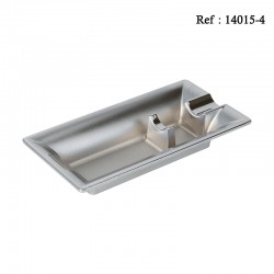 Cendrier cigare métal argenté pour 1 cigare, 160 x 85 x 30 mm
