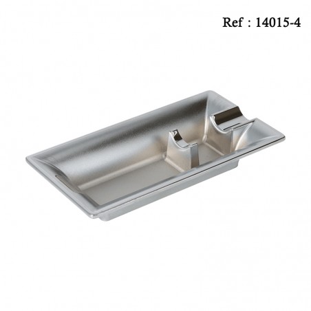 Cendrier cigare métal argenté pour 1 cigare, 160 x 85 x 30 mm