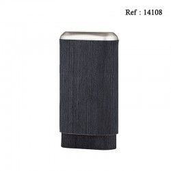 Etui 3 cigares placage bois cuir Anthracite, longueur 14 cm, Ø 2.5 cm