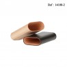 Etui 3 cigares placage bois cuir Doré, longueur 14 cm, Ø 2.5 cm