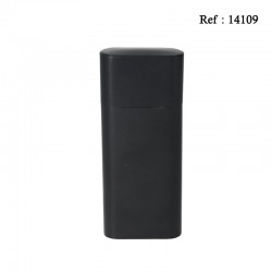 Etui 3 cigares acier Noir Mat, longueur 17 cm, Ø 6 cm