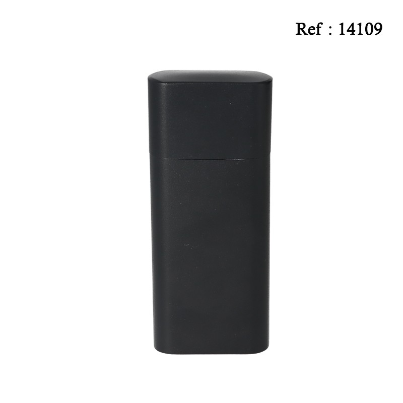 Cigar case for 3 pcs Black Mat stainless steel long 17 cm Ø 6 cm