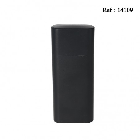 Cigar case for 3 pcs Black Mat stainless steel long 17 cm Ø 6 cm