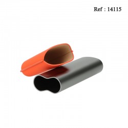 Cigare case 2 pcs anodised alu grey/orange Ø 6 cm long 16-19 cm
