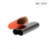 Etui cigare alu anodisé gris coloris Orange pour 2 cigares, Ø 6 cm