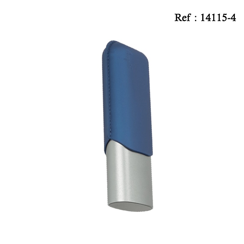 Cigare case 2 pcs anodised alu grey/blue Ø 6 cm long 16-19 cm